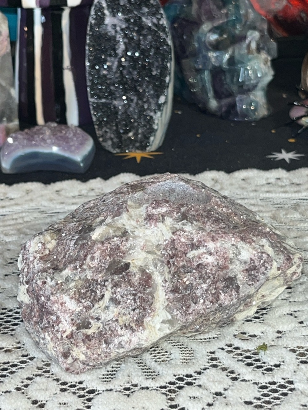 Lepidolite votive holder/sphere holder